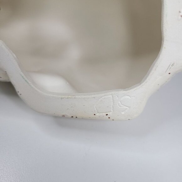 Ceramic Bunny Rabbit Glazed Holland Lop Ear Cream Speckled Eyelash 7 Inches Long - Picture 9 of 12